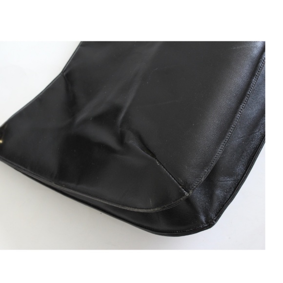 Saks 5th Ave Shoulder Bag Black Box Leather Handbag Retro Vintage 1970s - Picture 6 of 8